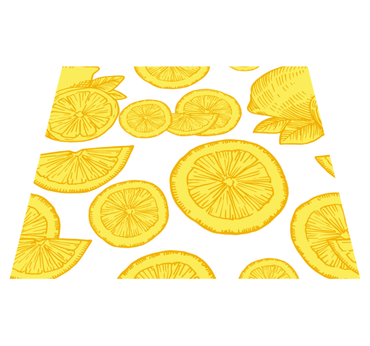 Tapis vinyle cuisine croquis d'orange et citron - TenStickers
