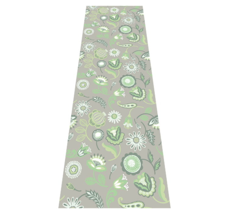 Tapis vinyle cuisine motif fleurs polonaises délicates - TenStickers