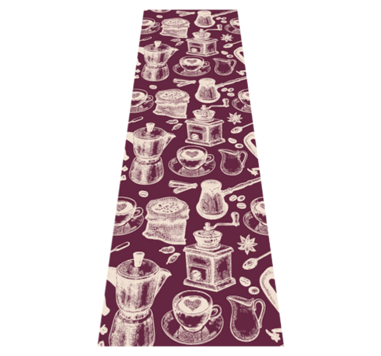 Tapis vinyle cuisine motif café - TenStickers