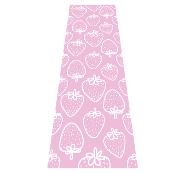Tapis vinyle cuisine motif fraises roses sans couture - TenStickers
