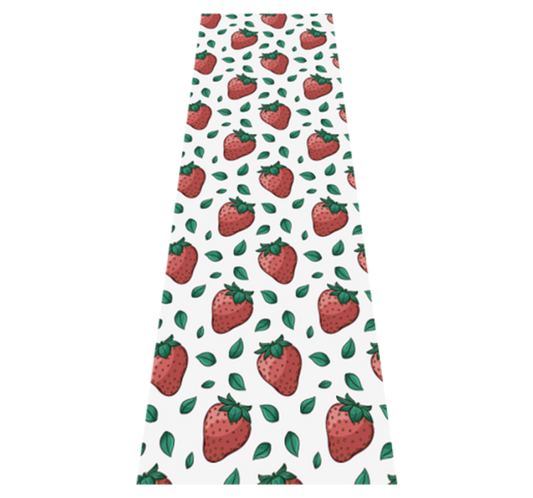 Tapis vinyle cuisine fraises juteuses et feuilles vertes - TenStickers