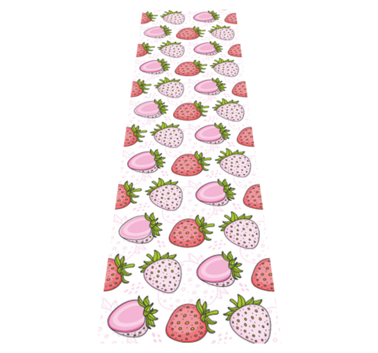 Tapis vinyle cuisine fraises roses et rouges sans couture - TenStickers