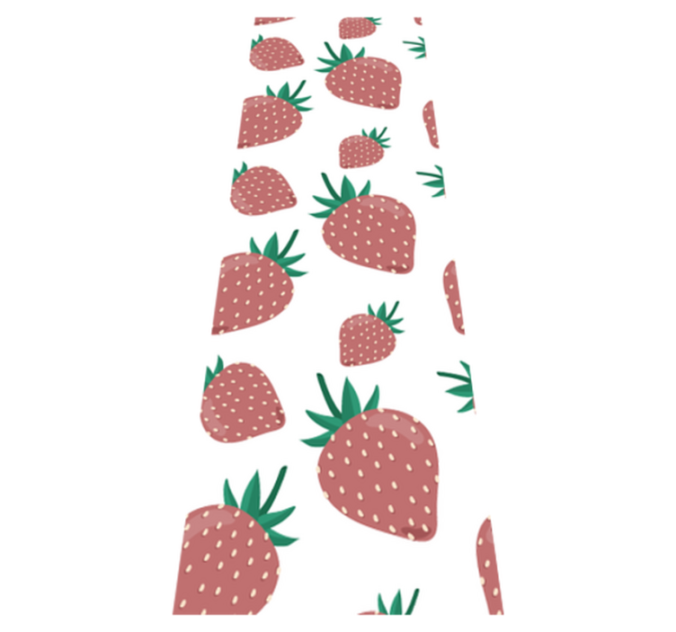 Tapis vinyle cuisine motif fraises colorées manuscrit - TenStickers