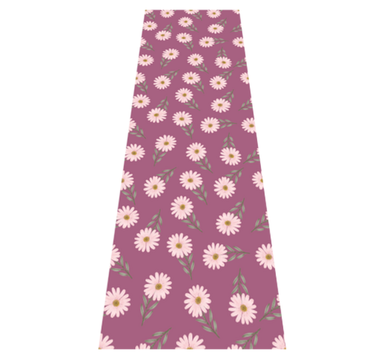 Tapis vinyle cuisine motif petites marguerites roses - TenStickers