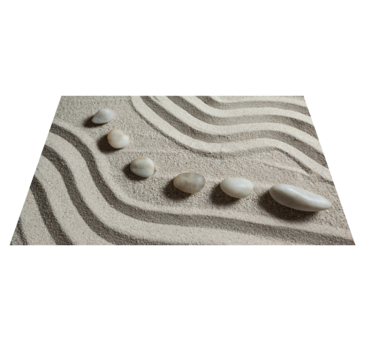 Tapis vinyle salle de bain chemin zen sable - TenStickers