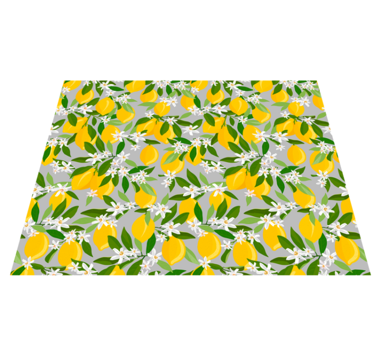 Tapis vinyle fleurs et plantes motif fleurs de citron - TenStickers