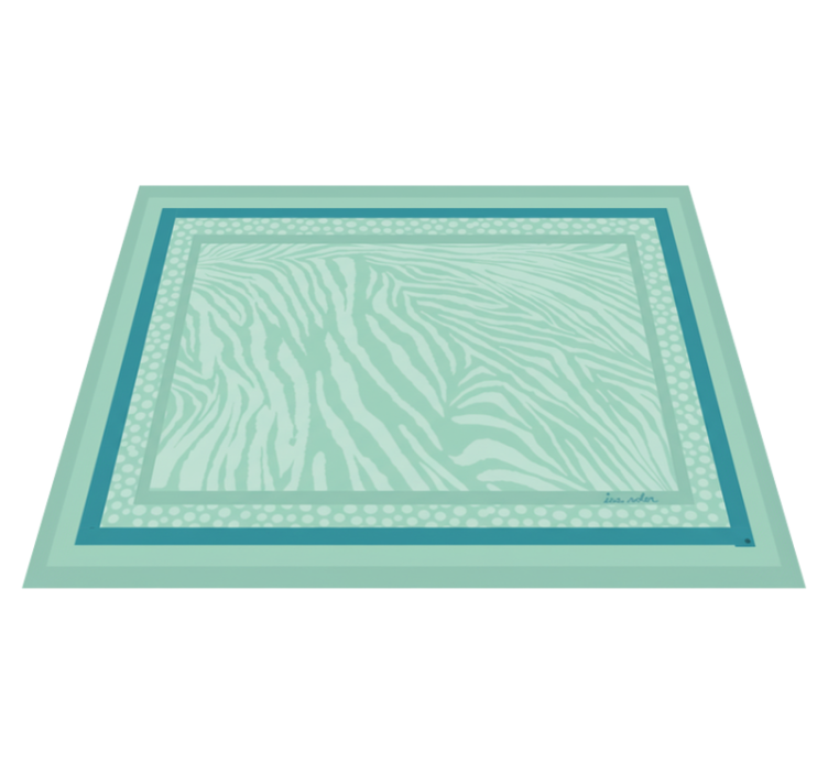 Tapis vinyle salon motif zèbre menthe - TenStickers