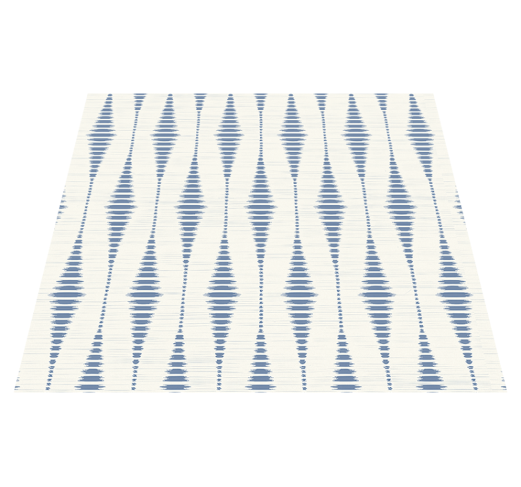 Tapis vinyles géométriques rabaul ikat bleu et beige - TenStickers