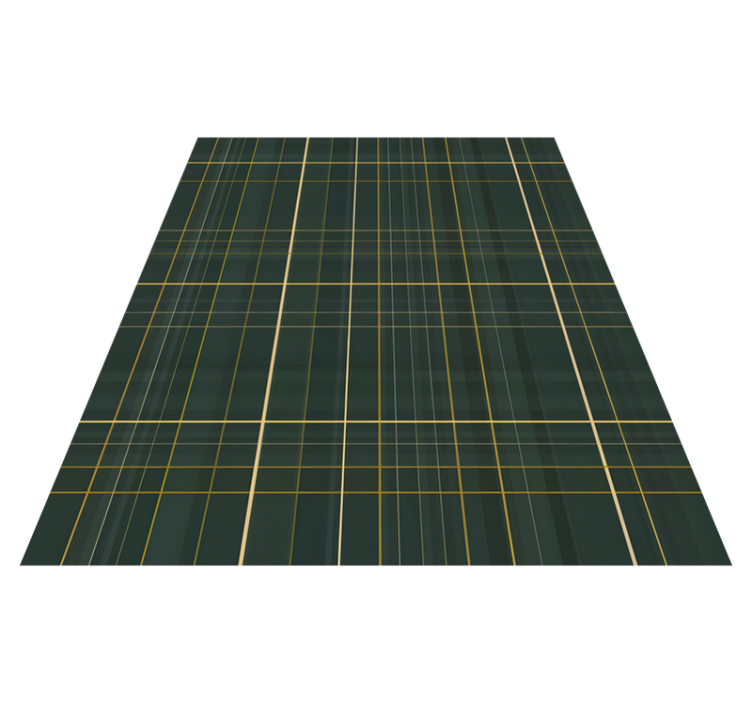 Tapis vinyles géométriques motif écossais vert foncé - TenStickers