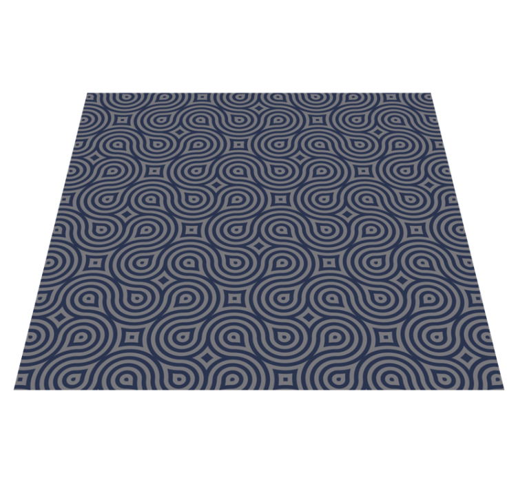 Tapis vinyles géométriques formes géométriques bleues - TenStickers