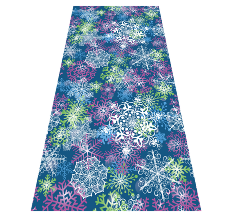 Tapis vinyle noël flocons de neige illuminés sur fond bleu - TenStickers