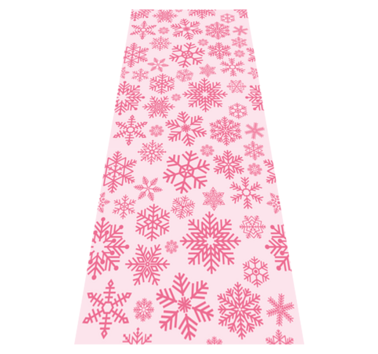Tapis vinyle noël design flocons de neige roses - TenStickers