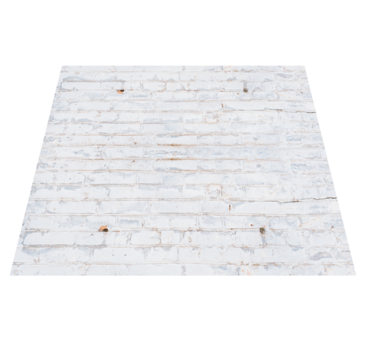 Tapis vinyle chambre motif brique blanche usée - TenStickers