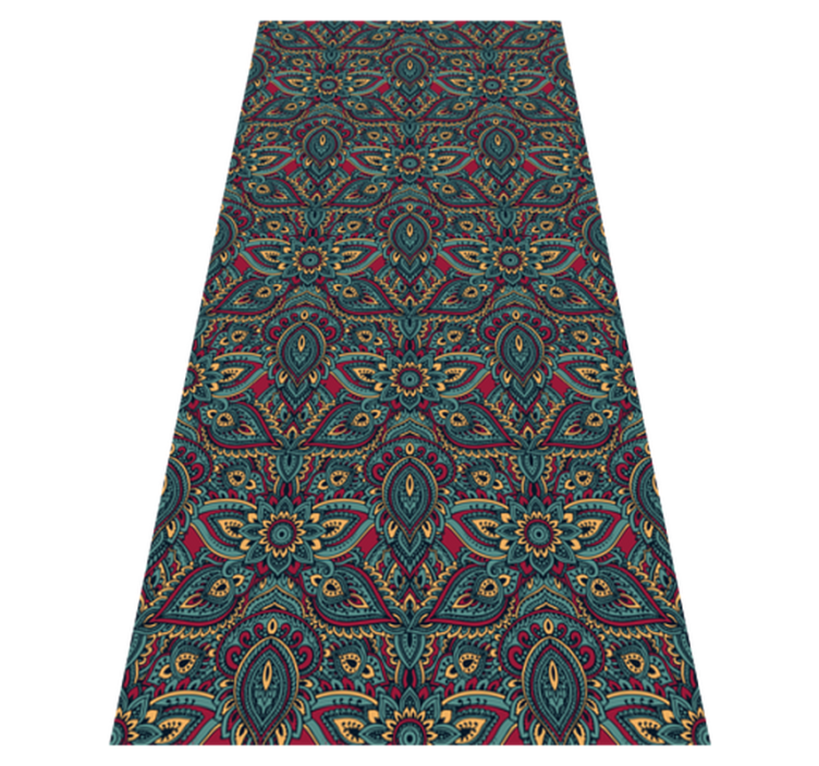 Tapis vinyle chambre motif indien rouge - TenStickers