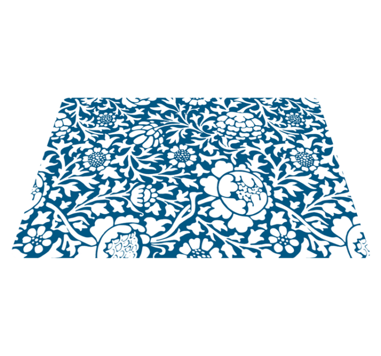 Tapis vinyle nature flore marine bleue - TenStickers