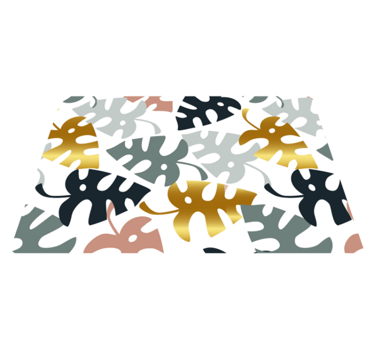 Tapis vinyle nature feuilles dorées et multicolores - TenStickers