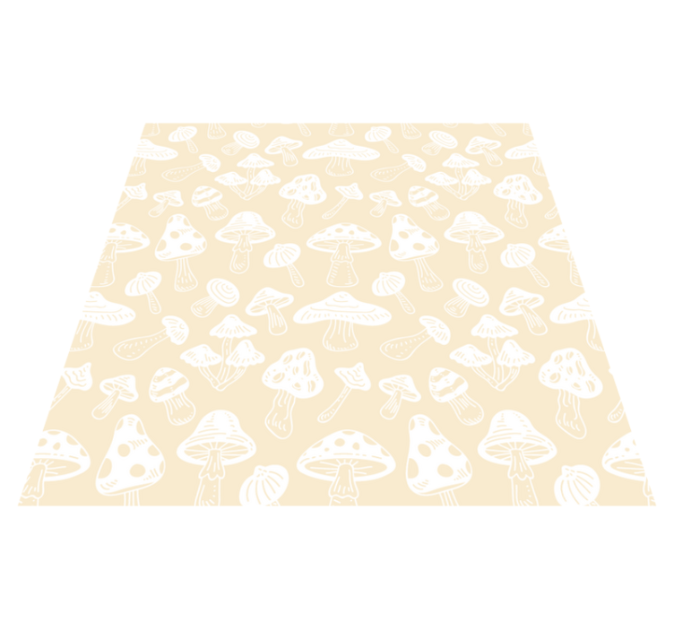 Tapis vinyle fleurs et plantes motifs champignons beiges - TenStickers