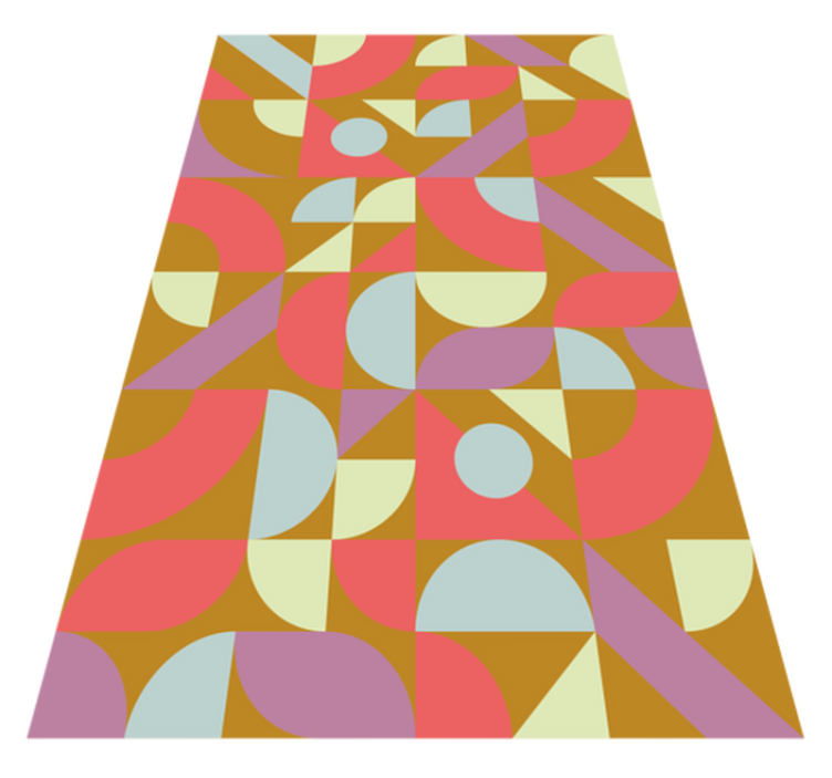 Tapis vinyles géométriques couleurs rétro - TenStickers