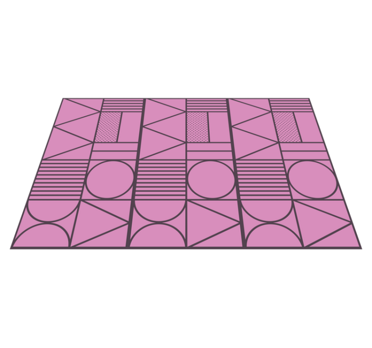 Tapis vinyles géométriques bloc de couleurs rose et gris - TenStickers