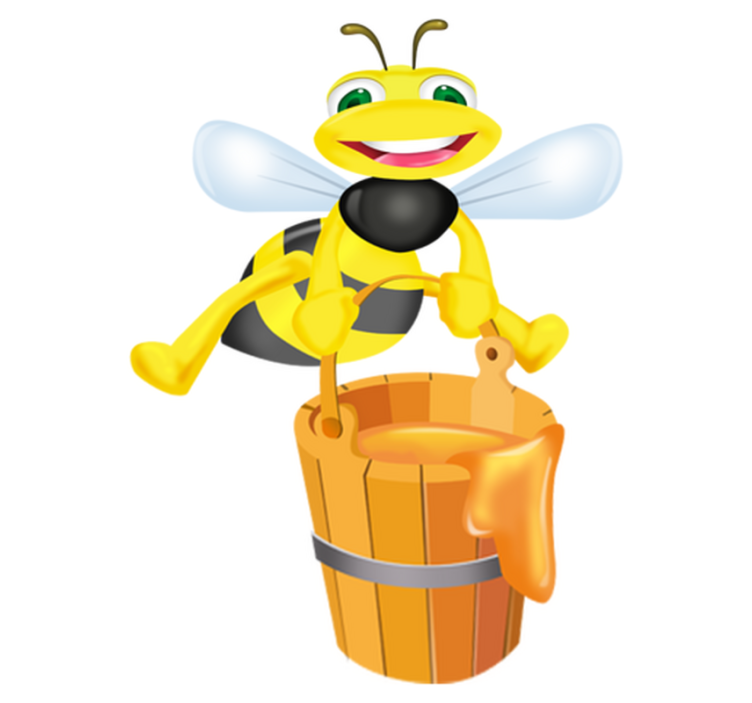 Tapis vinyle pour enfants abeille et cube de miel - TenStickers