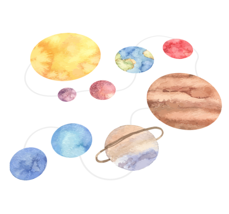 Tapis vinyle pour enfants carte du système solaire - TenStickers