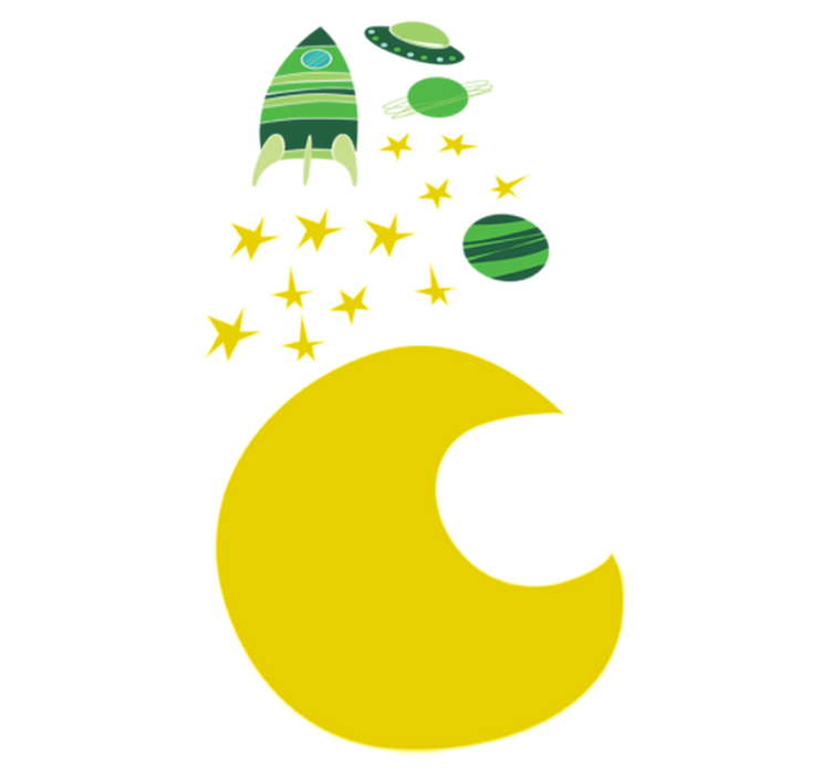 Tapis vinyle pour enfants thème spatial vert - TenStickers