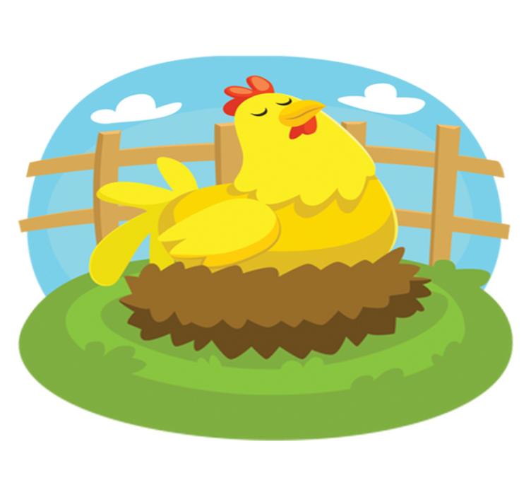 Tapis vinyle pour enfants poule pondeuse - TenStickers