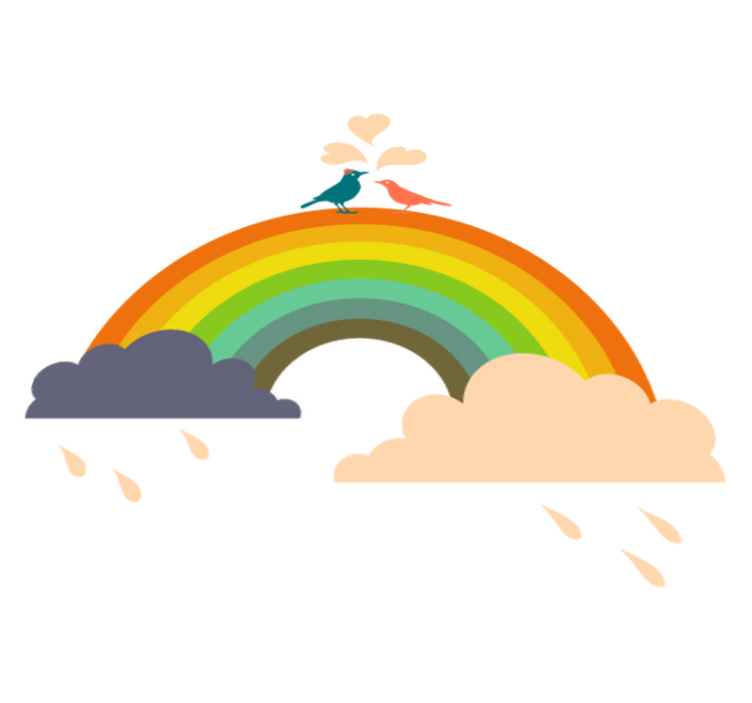 Tapis vinyle pour enfants oiseaux colorés en arc-en-ciel - TenStickers