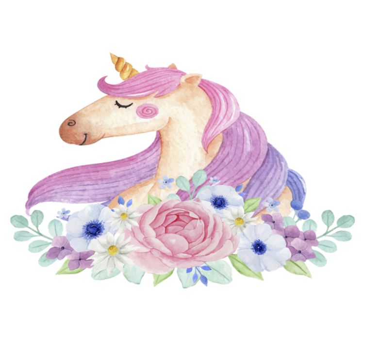 Tapis vinyle pour enfants licorne aquarelle - TenStickers