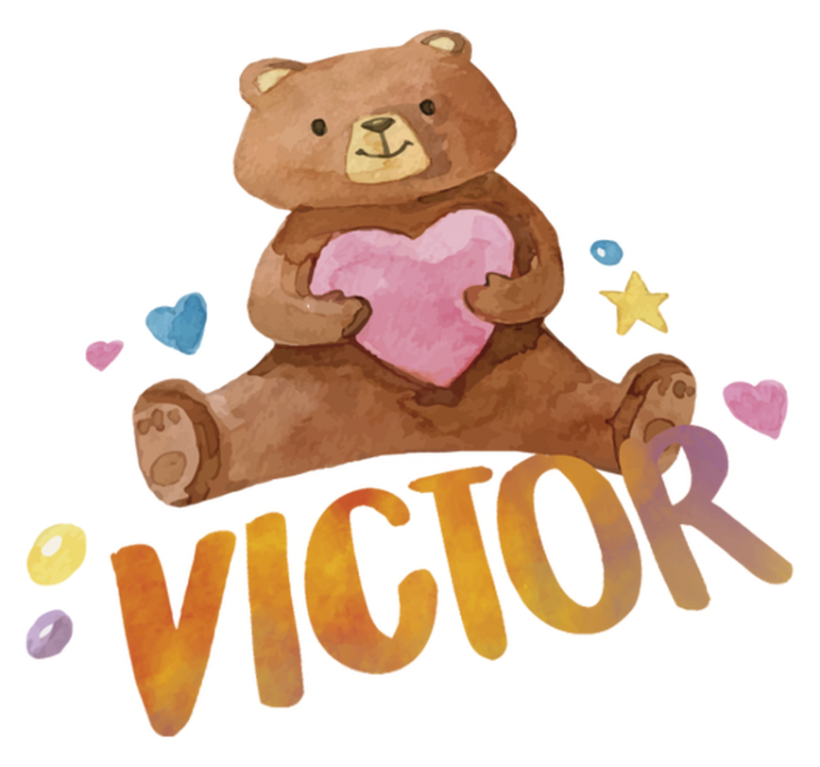 Tapis vinyle pour enfants ours en peluche cœur - TenStickers