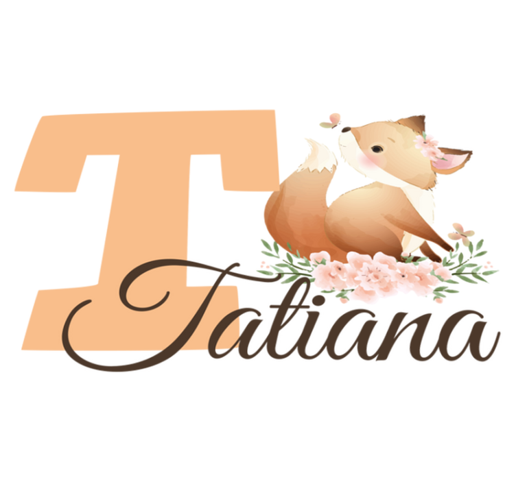 Tapis vinyle pour enfants renard mignon avec nom - TenStickers