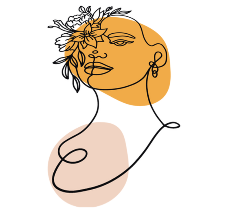 Tapis vinyle chambre portrait minimaliste d'une femme - TenStickers