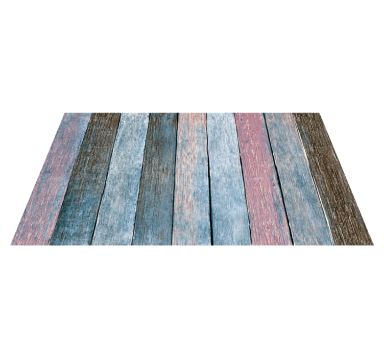 Tapis vinyle chambre lames de bois colorées rustiques - TenStickers