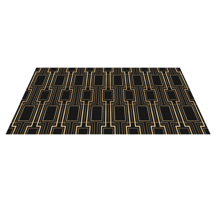 Tapis vinyle chambre motif déco doré et noir - TenStickers
