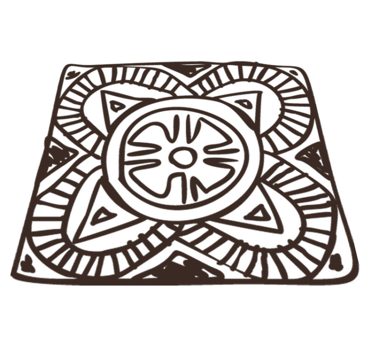 Tapis vinyle chambre motif floral ethnique carré - TenStickers