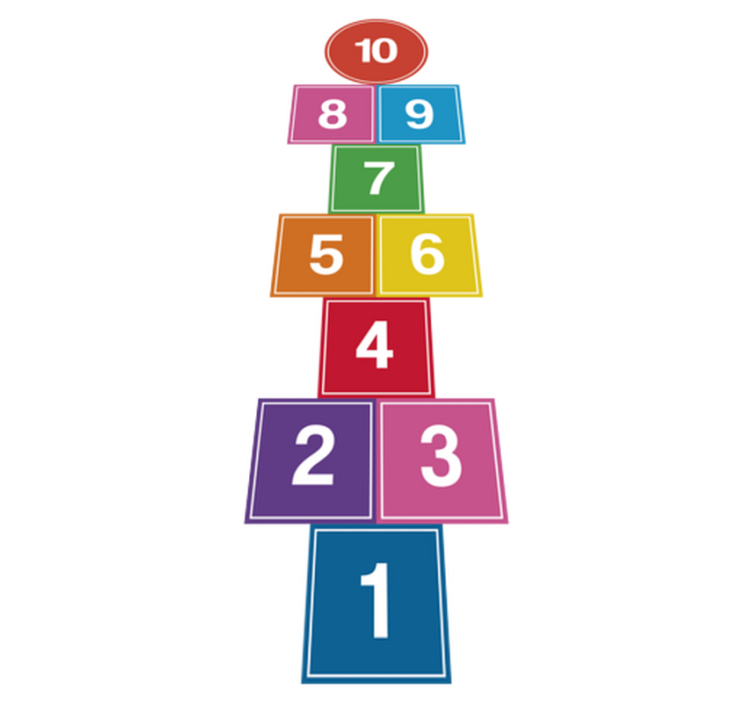 Tapis vinyle jeux hopscotch coloré - TenStickers