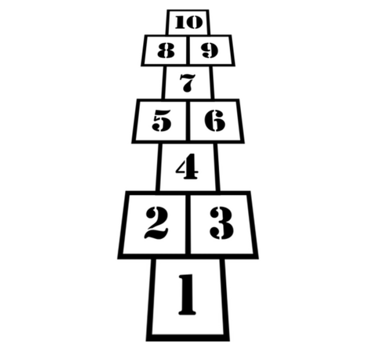 Tapis vinyle jeux moderne de marelle enfantine - TenStickers