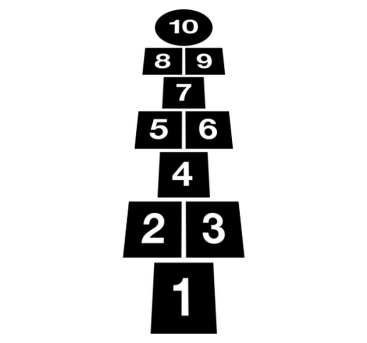 Tapis vinyle jeux carrés de marelle - TenStickers