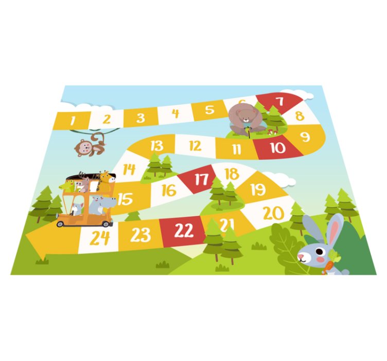 Tapis vinyle jeux animaux de cartoon - TenStickers