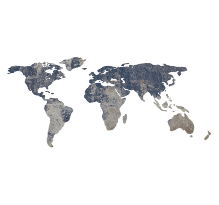 Tapis vinyle carte du monde effet mural bleu - TenStickers