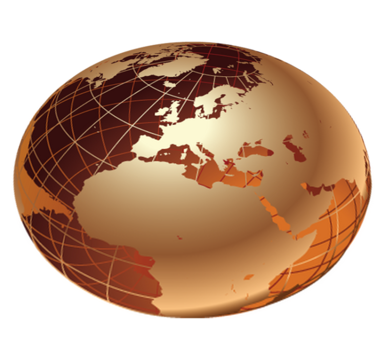 Tapis vinyle carte du monde or europe - TenStickers