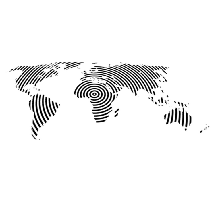 Tapis vinyle carte du monde texture concentrique - TenStickers