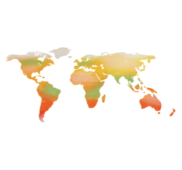 Tapis vinyle carte du monde en couleur complète - TenStickers