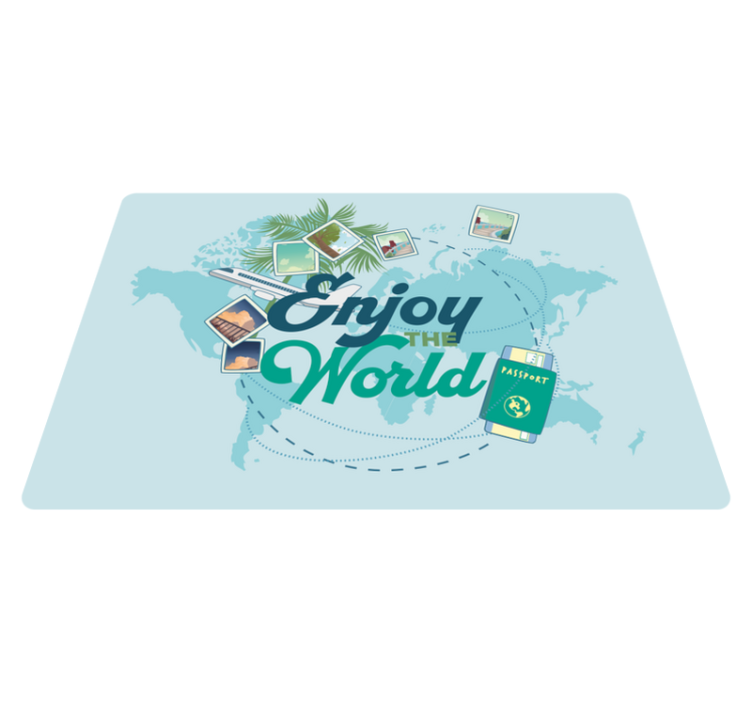 Tapis vinyle carte du monde profitez du monde - TenStickers