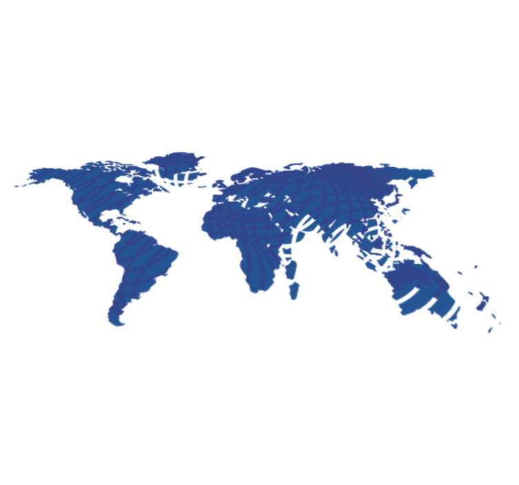 Tapis vinyle carte du monde bleu avec vagues - TenStickers