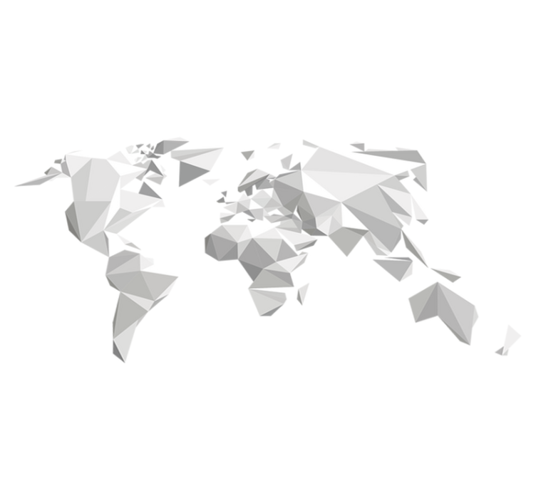 Tapis vinyle carte du monde origami - TenStickers