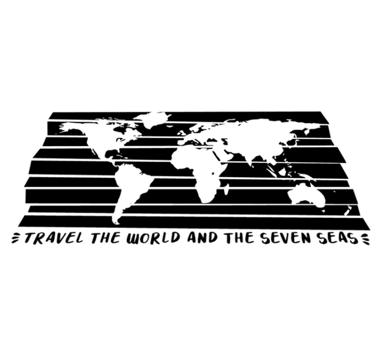 Tapis vinyle carte du monde pour voyager dans le monde - TenStickers