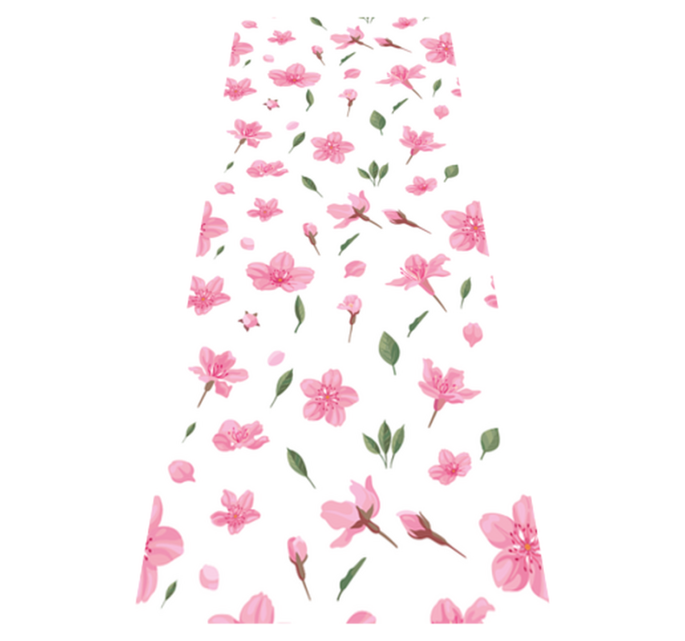 Tapis vinyle salle de bain fleurs roses pastel aquarelle - TenStickers