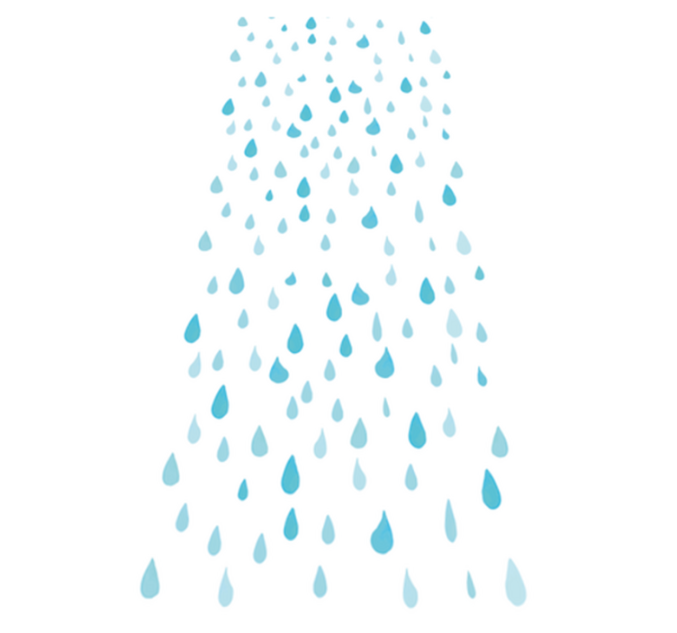 Tapis vinyle salle de bain gouttes d'eau aquarelle bleue - TenStickers