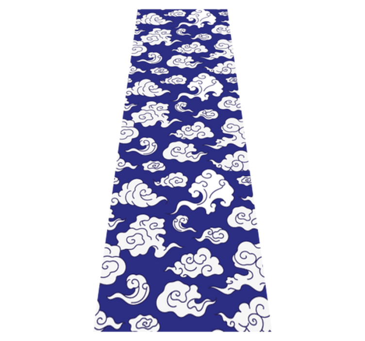 Tapis vinyle salle de bain nuages blancs sur fond bleu - TenStickers